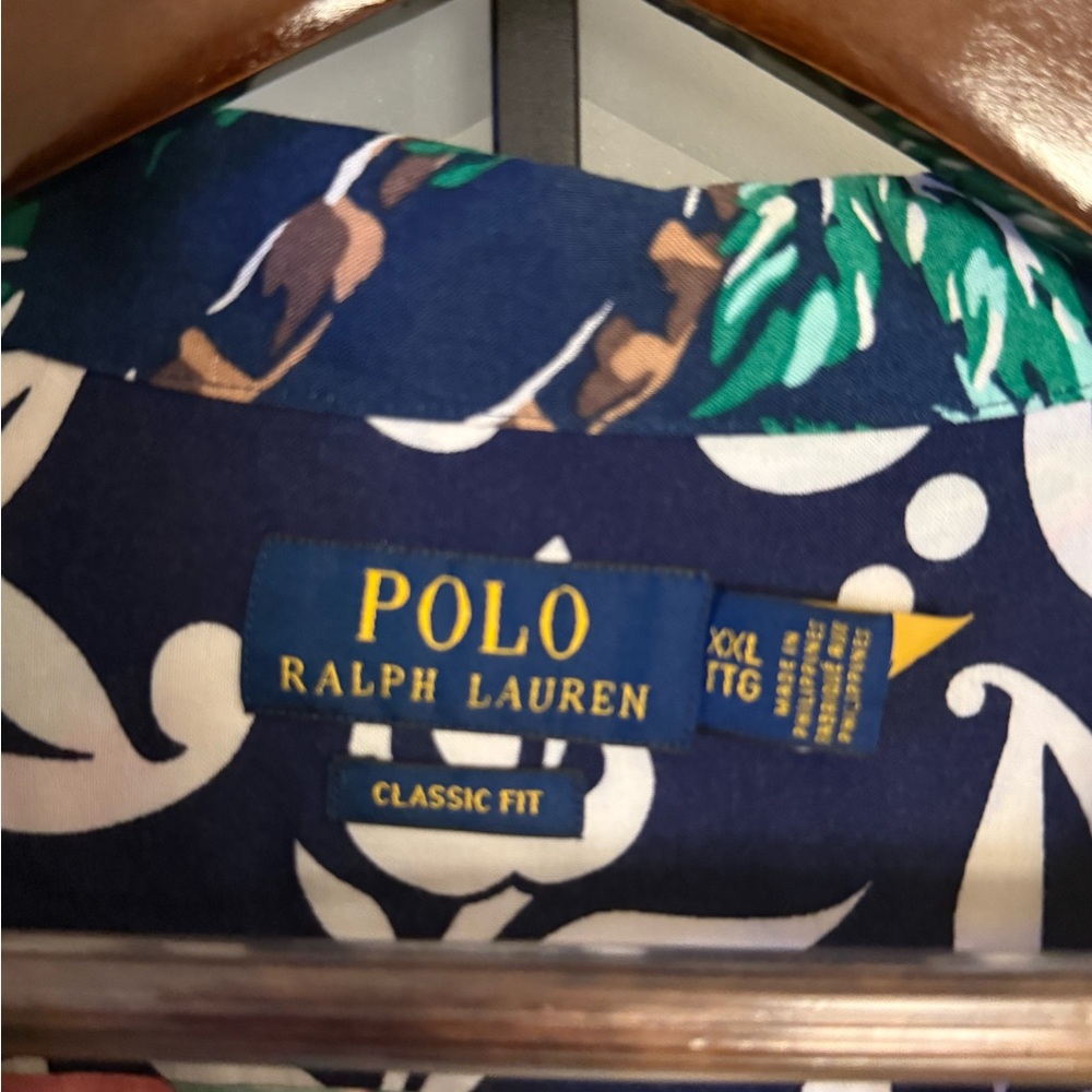 Ralph Lauren Men's Polo Bear Tropical Hawaiian Button Down Shirt - Picture 2 of 6